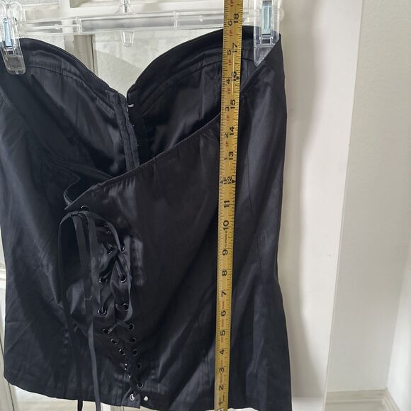 Satin Corset Top Black Women’s Large Forever 21 Goth - Picture 9 of 10